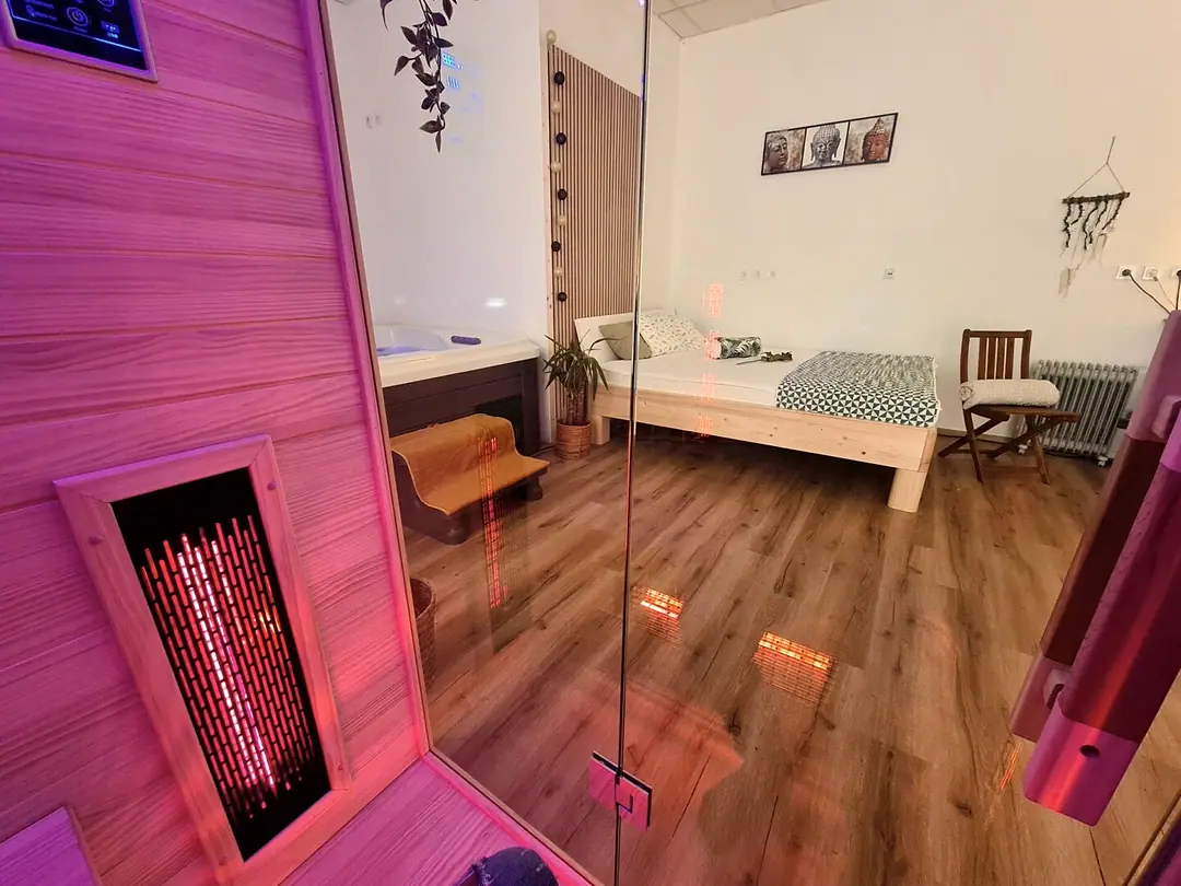 Savna in prostor za počitek v zasebnem wellnessu